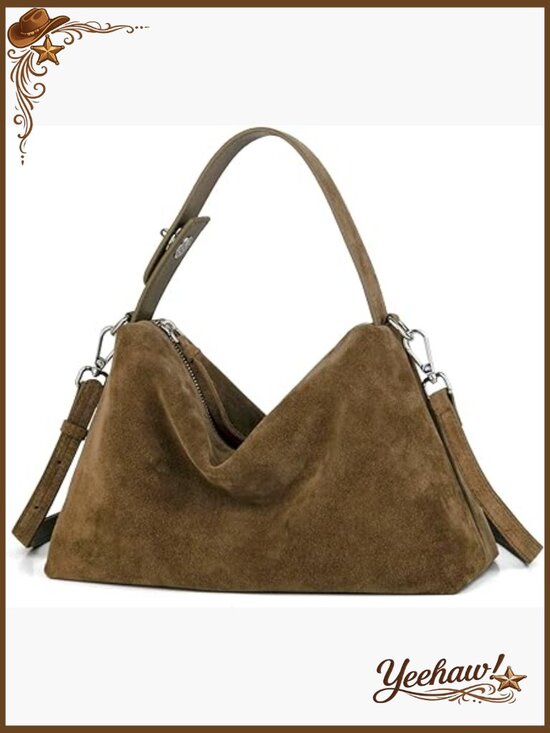 Handbags - Premium Suede Leather Crossbody Bag Tote Shoulder Bag Hobo Purse